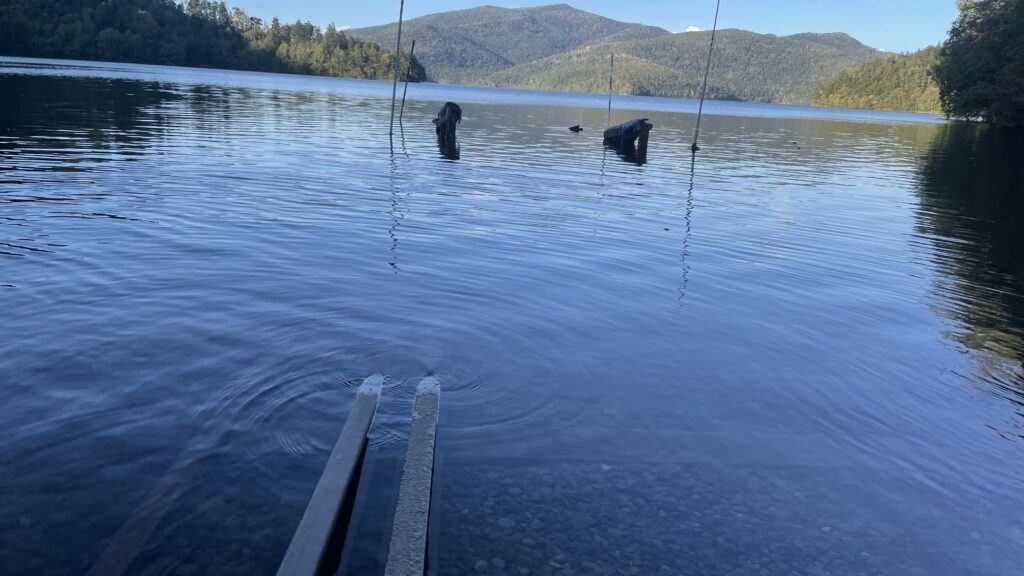 然別湖　湖底線路